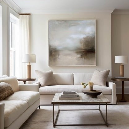 Neutral Earth Tone Abstract Painting CY0009 - Viral Wall Art